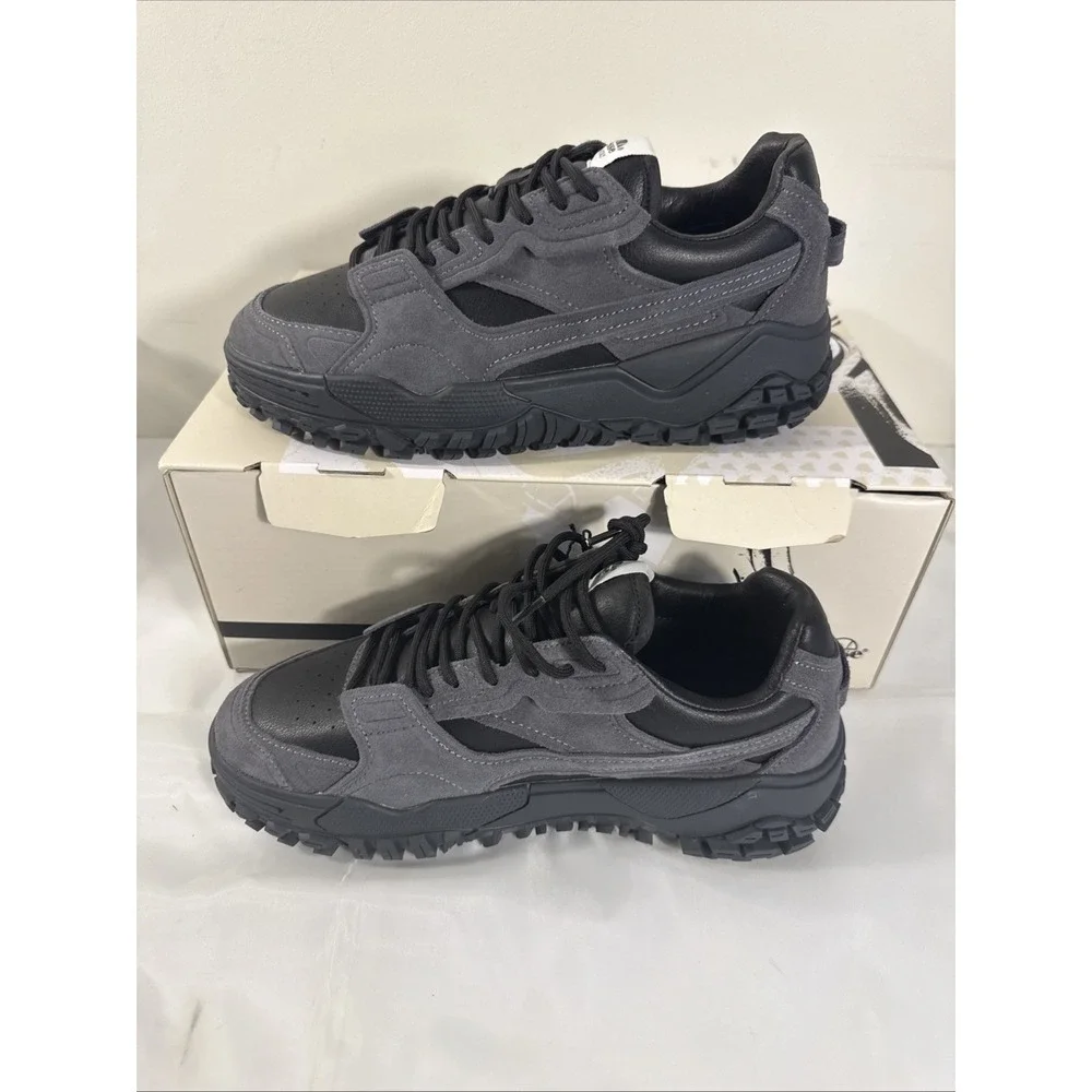 Ellesse LSR80 Sneakers Men's Chunky Trail Shoes Black Gray Suede Leather NIB 8.5